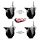 Service Caster 4 Inch Hard Rubber 38 Inch Threaded Stem Caster Set with Brake SCC-TS20S414-HRS-PLB-381615-4 - alternate 4